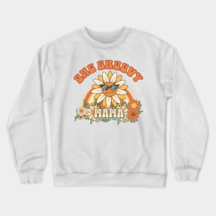 One groovy mama Retro gift for mother Vintage floral pattern Crewneck Sweatshirt